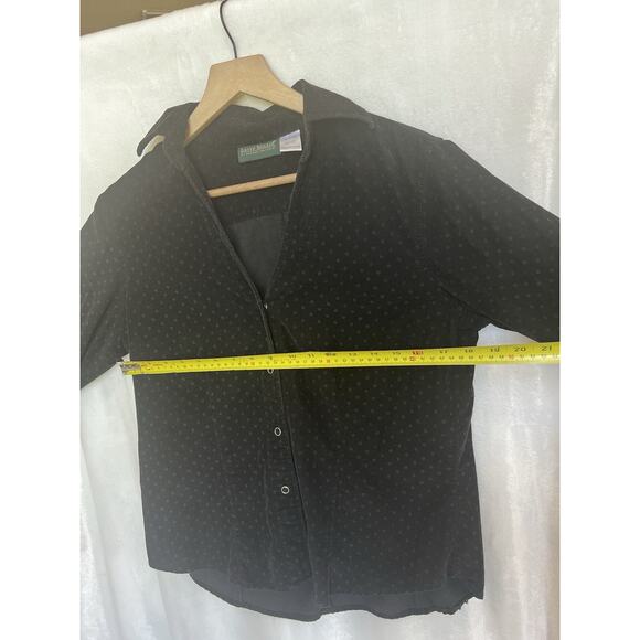 Harve' Benard Womens Snap Down Corduroy Shirt Size M Grunge Casual Preppy Black - Picture 13 of 15